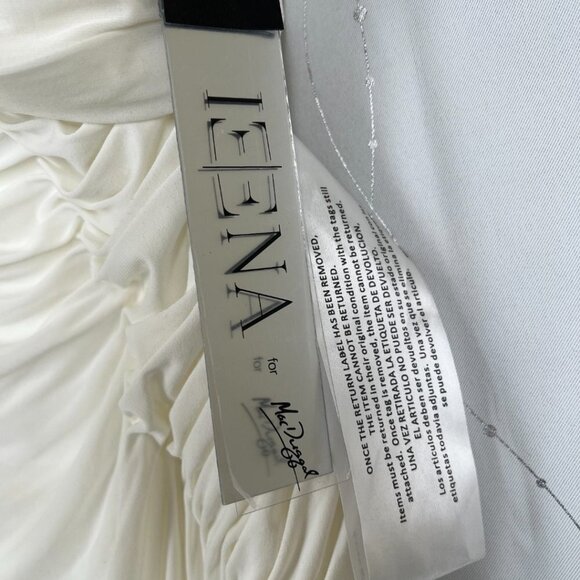 NWT Leena for Mac Duggal White Off Shoulder Tea Length Gown $298 - Picture 12 of 15